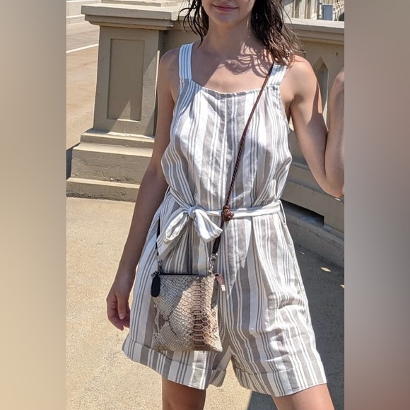 MANGO linen blend romper - Picture 3 of 6